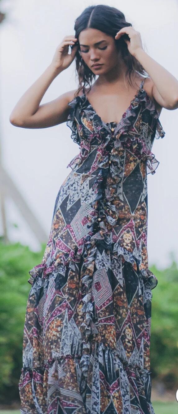 Sukiso Angelina Dress XXL Tiered Boho Flowy NWT
